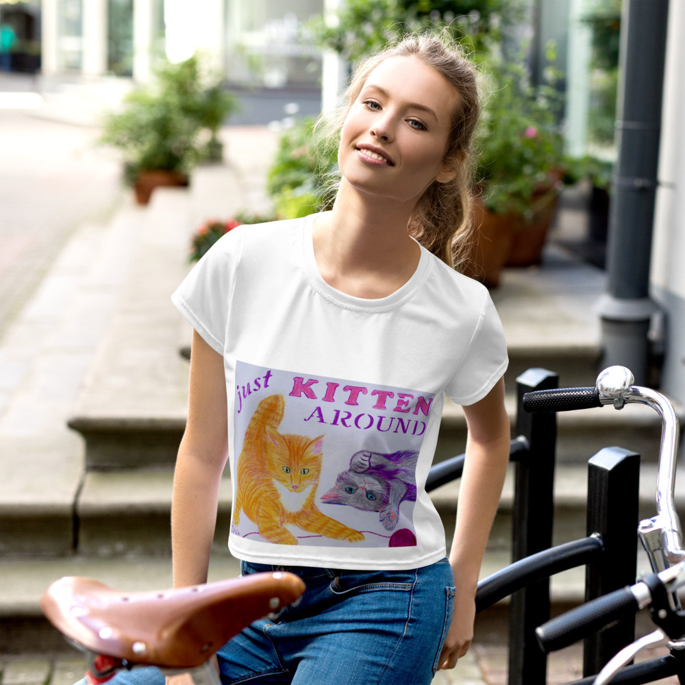 Just Kitten Around Crop Tee