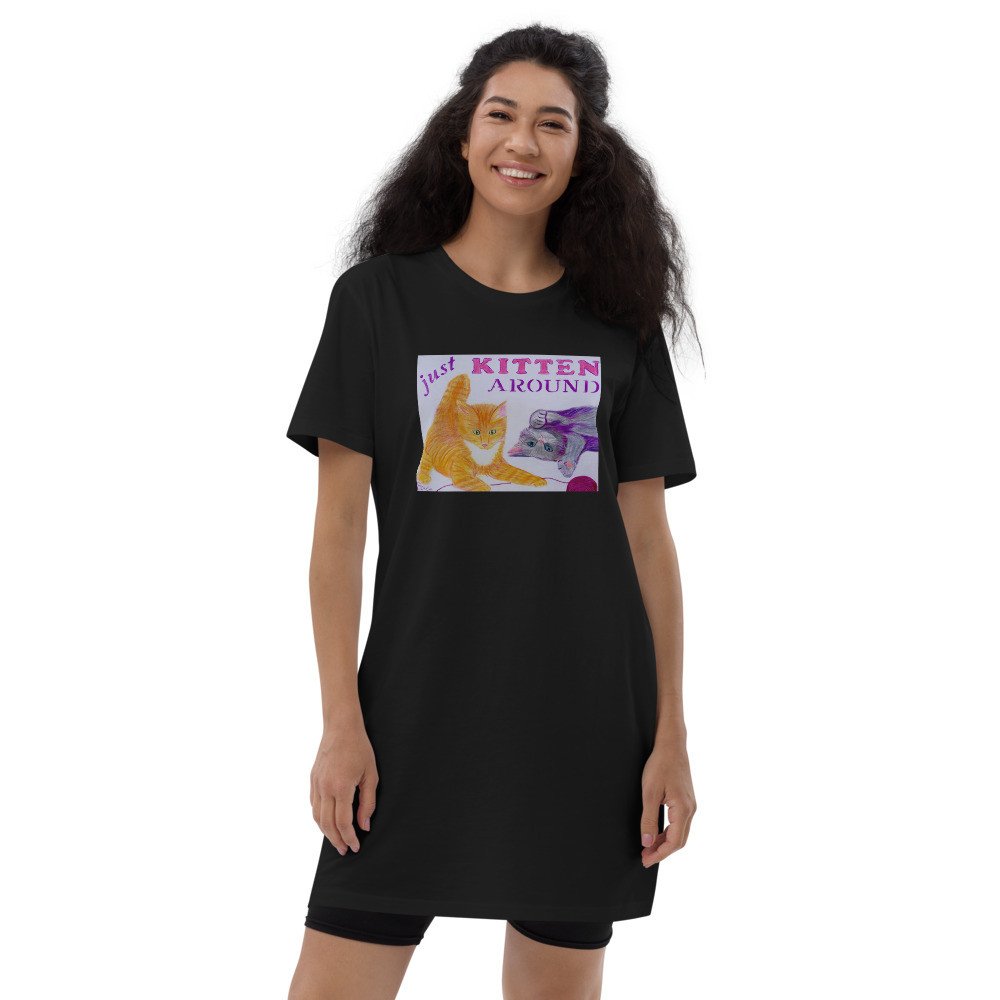 Organic cotton Kitten Around t-shirt dress