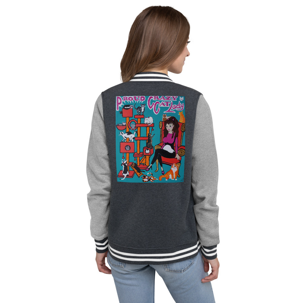 Women's Proud Crazy Cat Lady Letterman Jacket