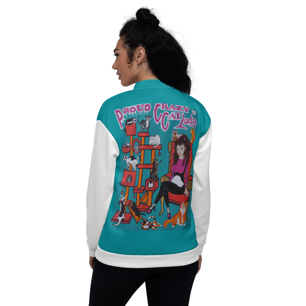 Proud Crazy Cat Lady Bomber Jacket