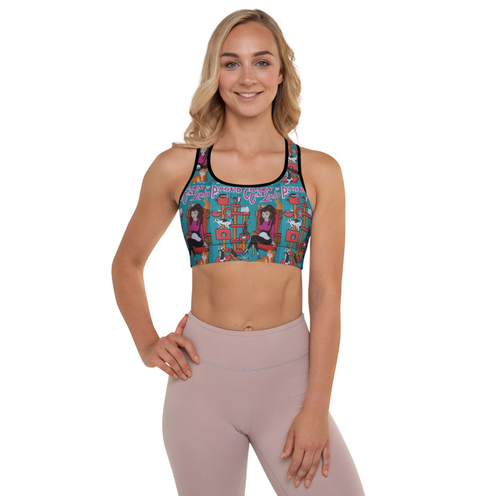 Proud Crazy Cat Lady Padded Sports Bra
