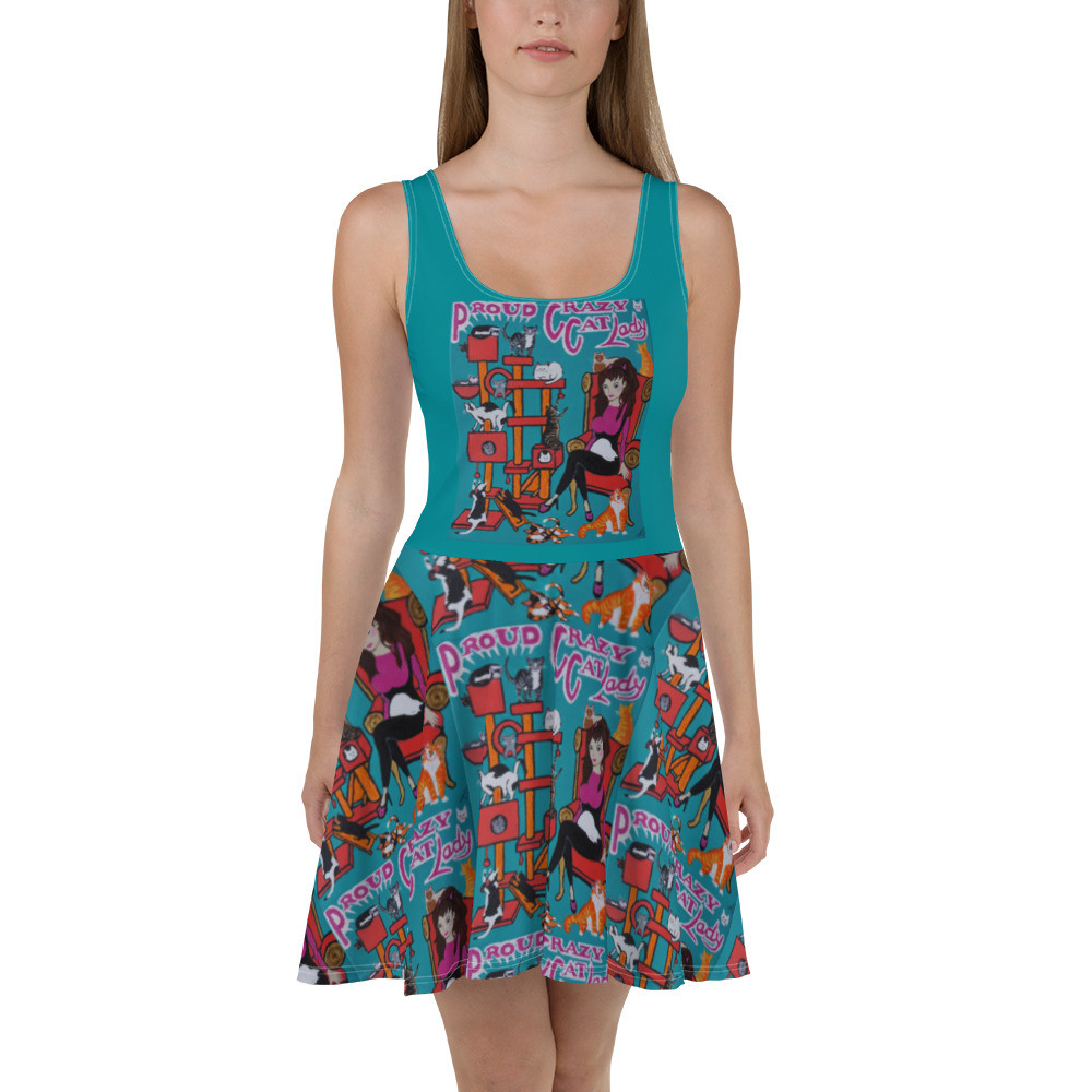 Proud Crazy Cat Lady Skater Dress
