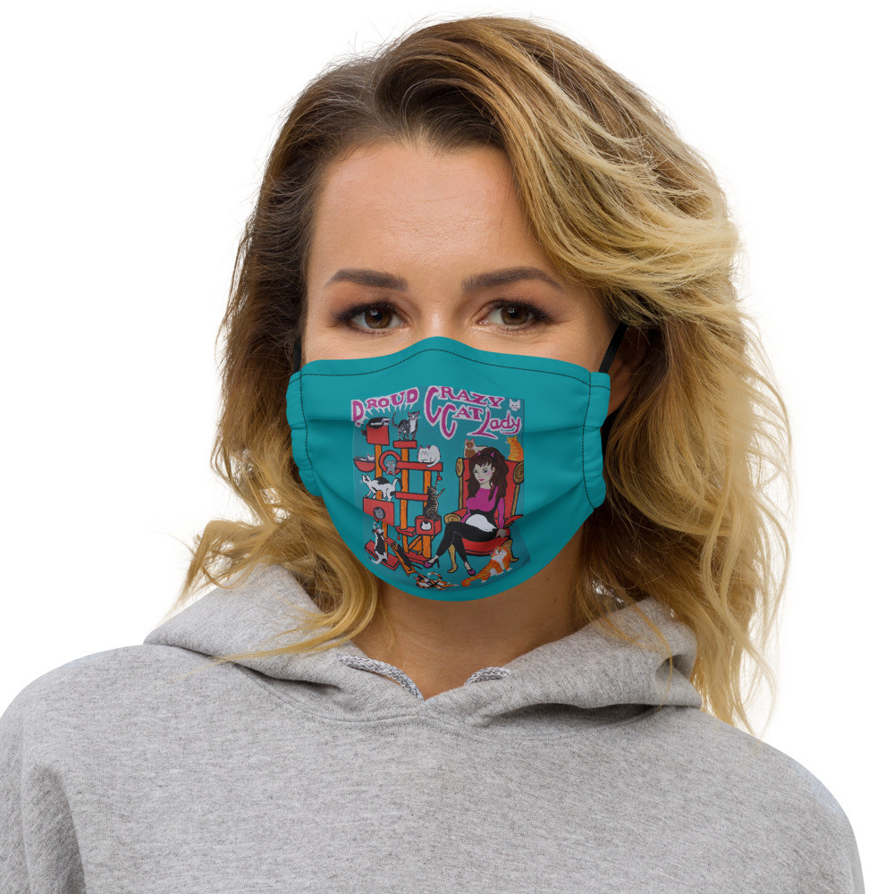 Proud Crazy Cat Lady Premium face mask