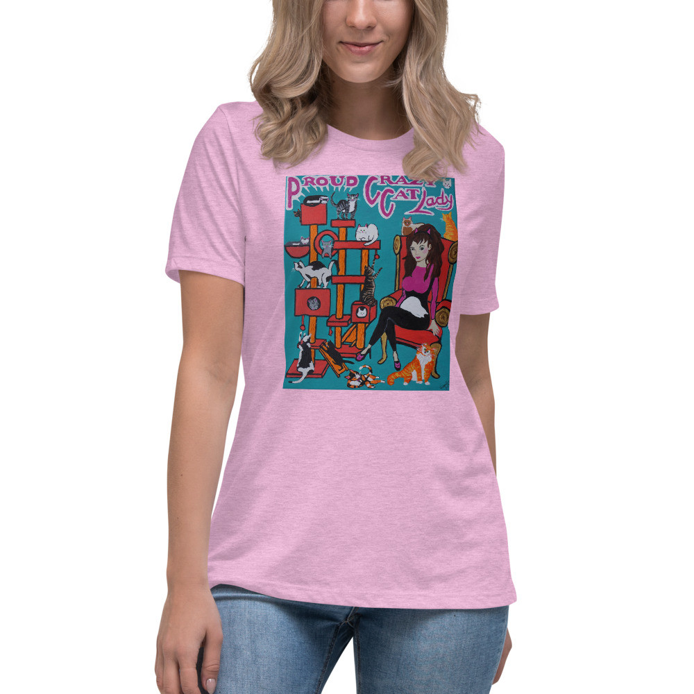 Women's Proud Crazy Cat Lady Relaxed T-Shirt