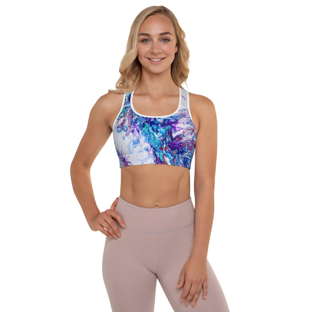 Abstraction Art Padded Sports Bra