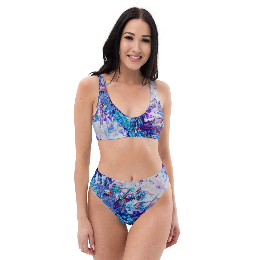 Abstraction Recycled high-waisted bikini