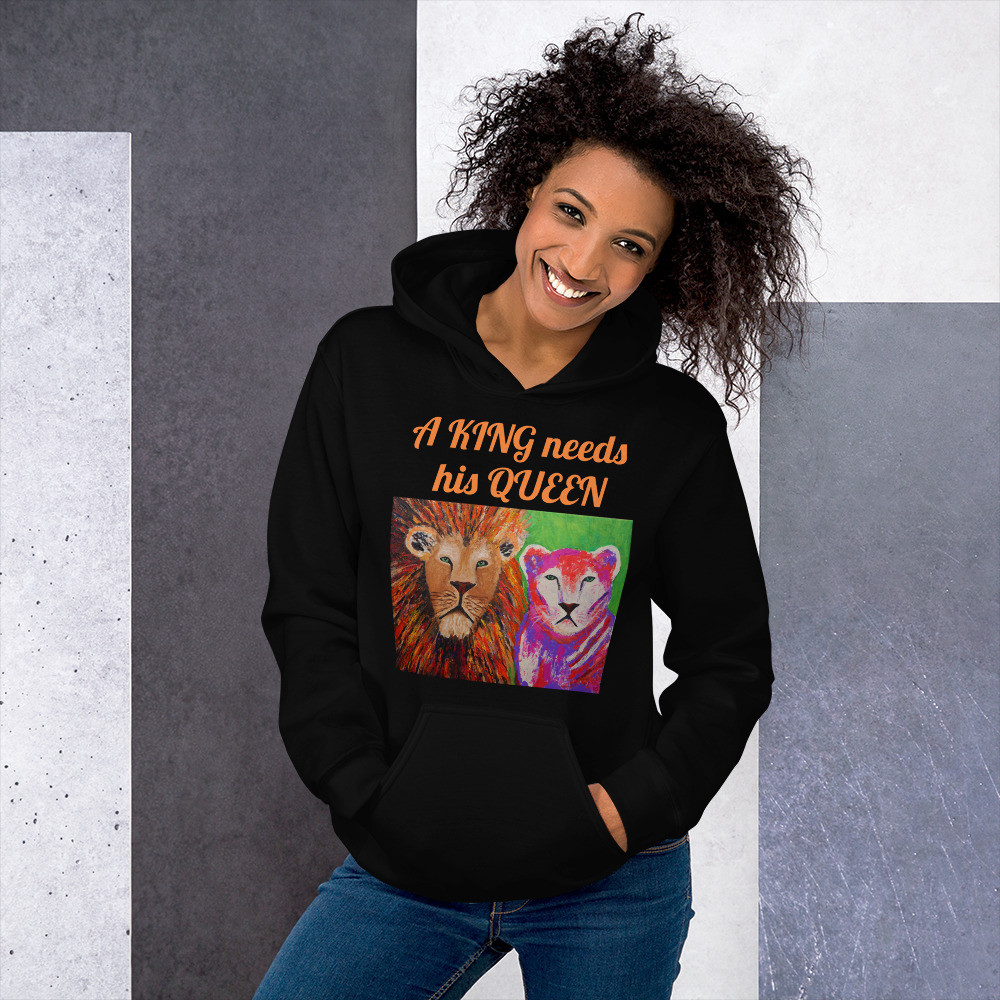 King and Queen Lion Art Hoodie
