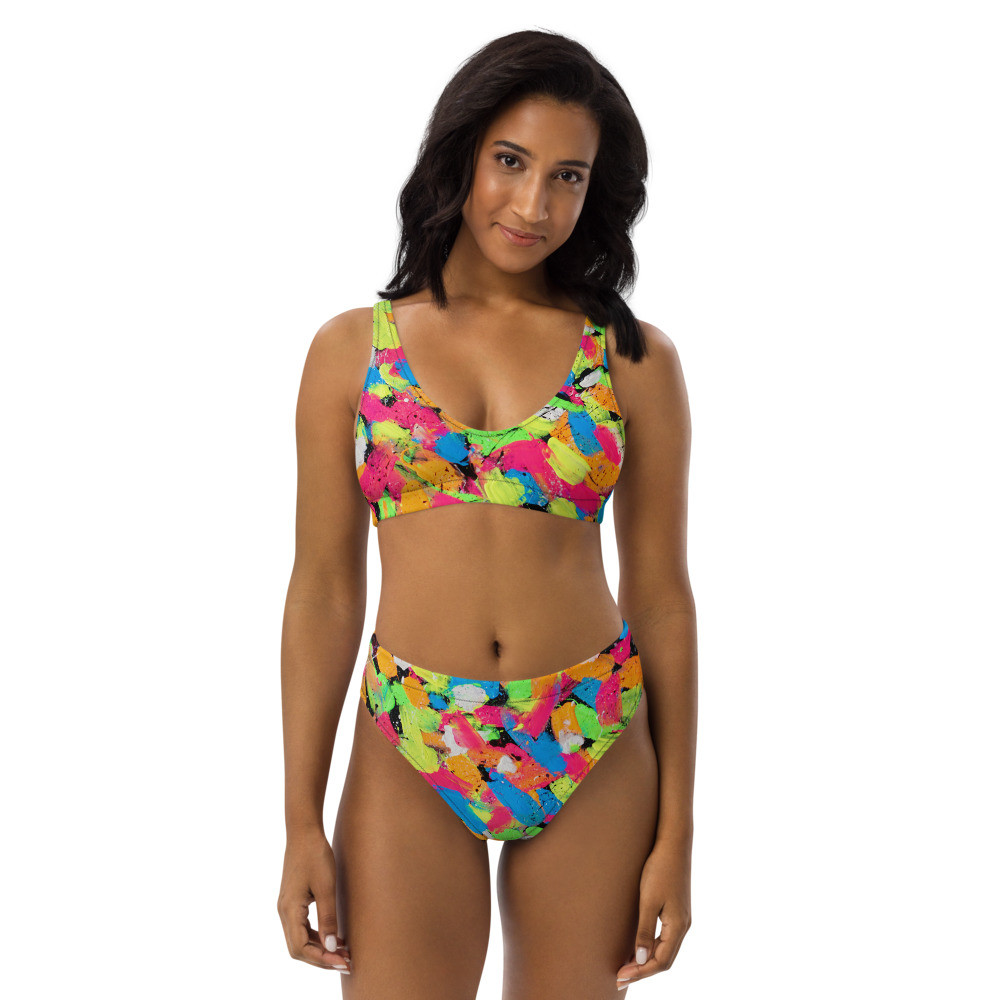 Recycled Graffiti Fabulous high-waisted bikini
