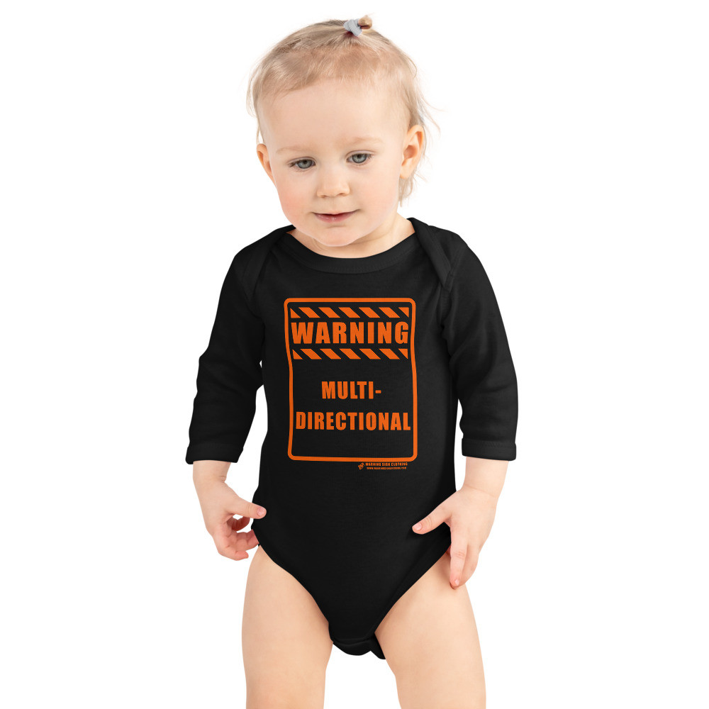 WARNING - MULTI-DIRECTIONAL - INFANT LONG SLEEVE BODYSUIT