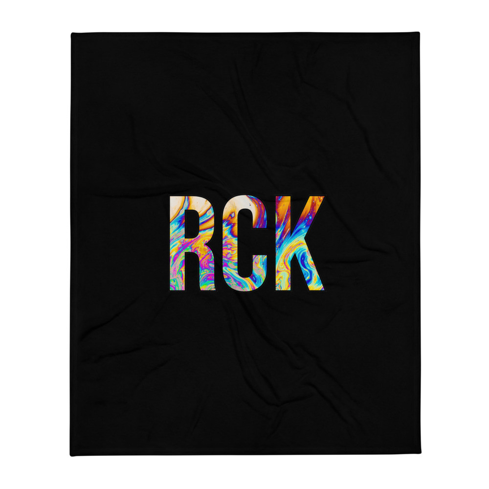 Black inked logo Throw Blanket