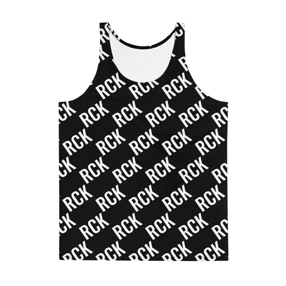 RCK white and black Unisex Tank Top