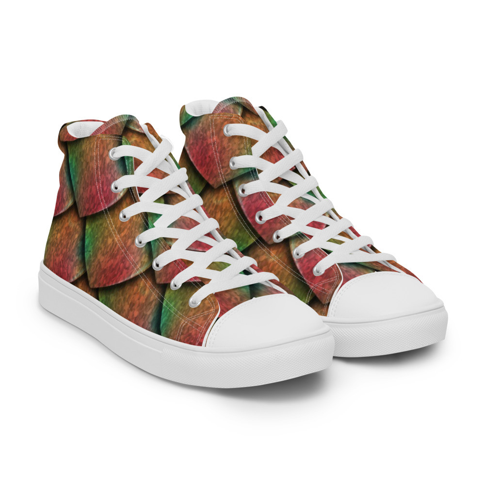 Fractal Serpent - Men’s high top canvas shoes