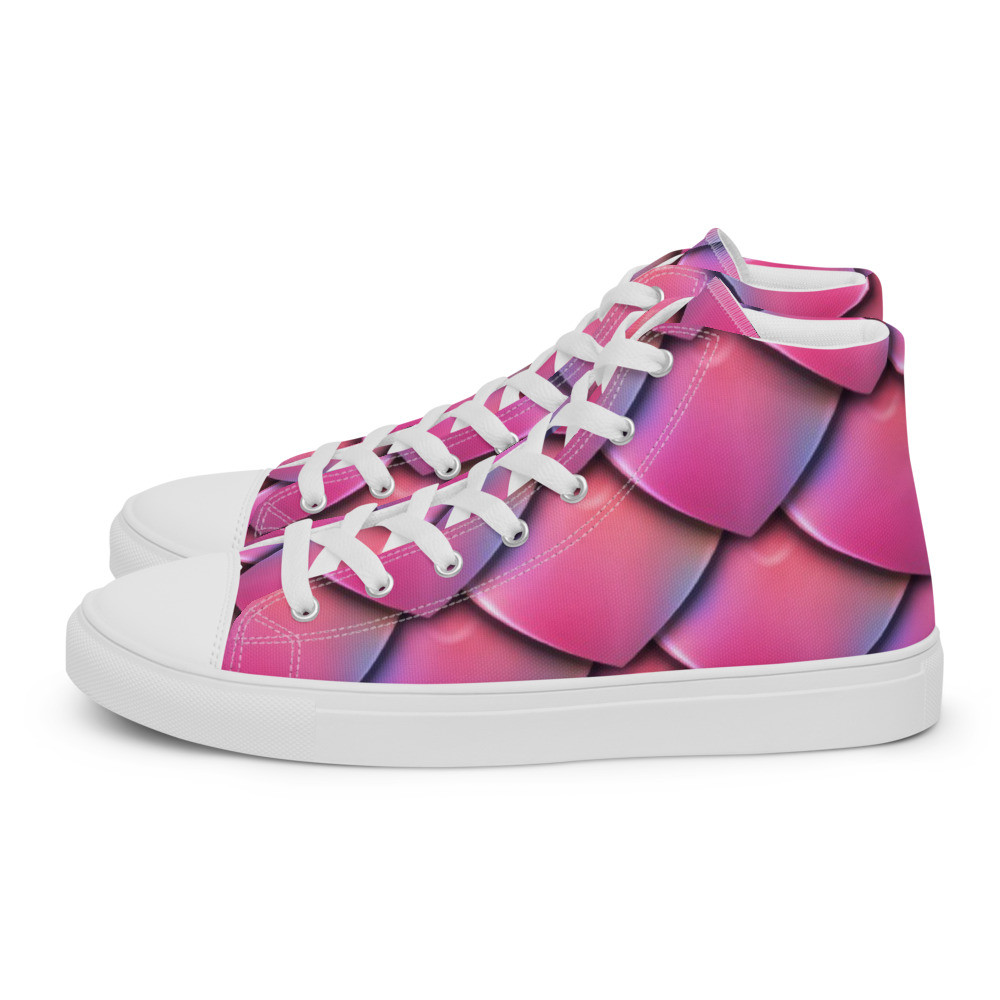 Pink Serpent - Men’s high top canvas shoes