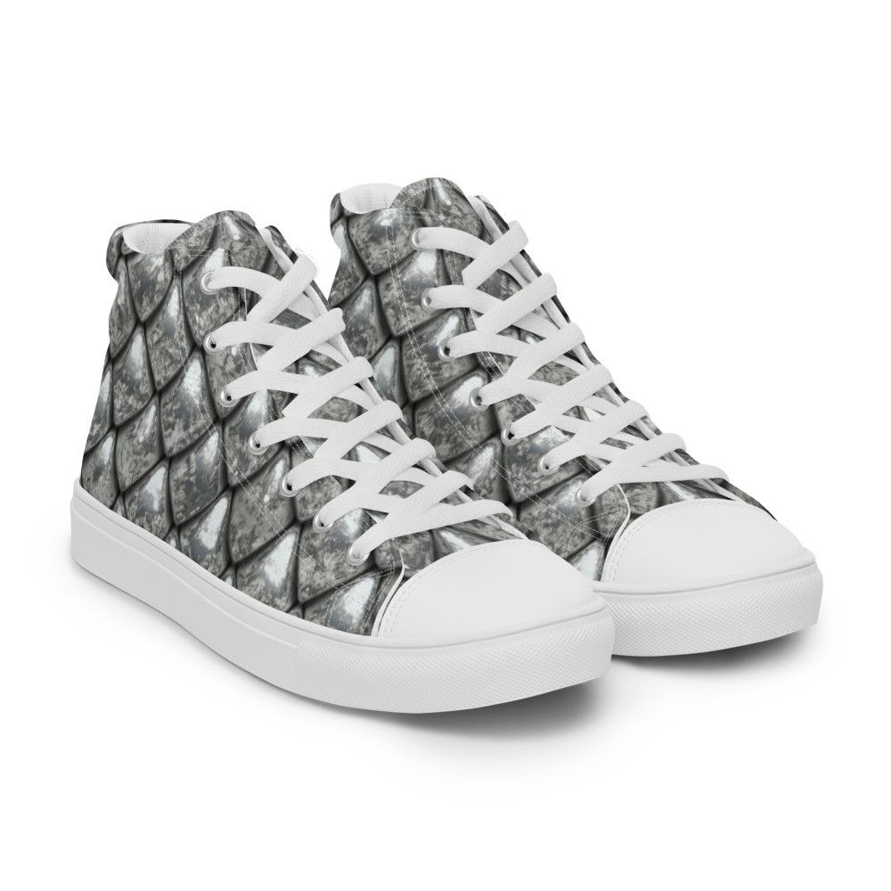 Silver Dragon - Men’s high top canvas shoes