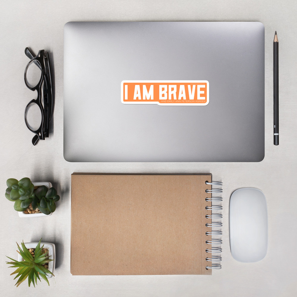 I AM BRAVE Sticker (Orange)