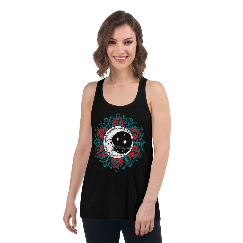 Crescent Moon Women's Flowy Racerback Tank