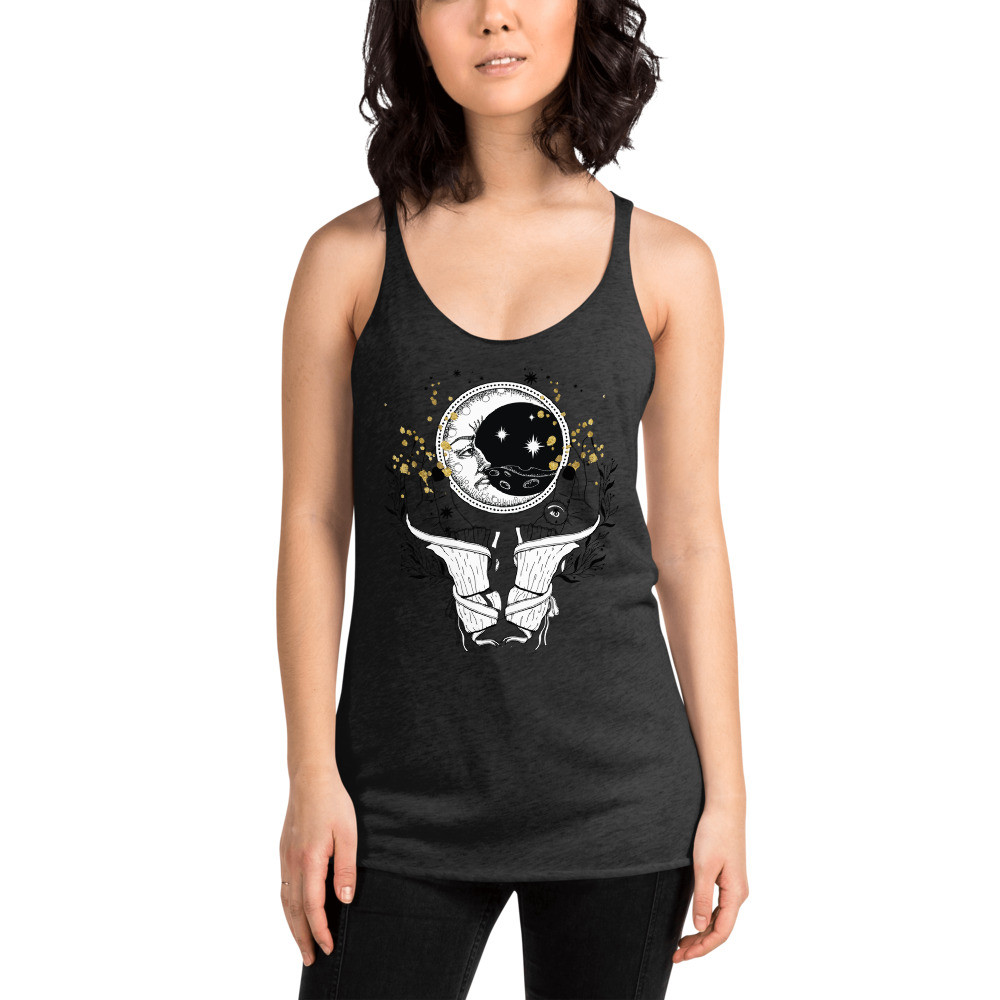 Crescent Moon Crystal Ball Women's Racerback Tank