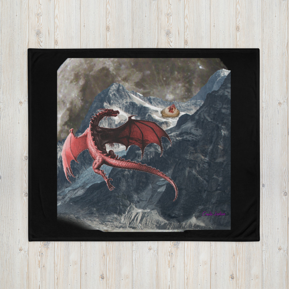 Dragon in the Mountains Throw Blanket