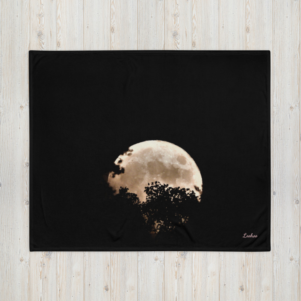 Strawberry Moon Rise Cindi Loohoo Throw Blanket