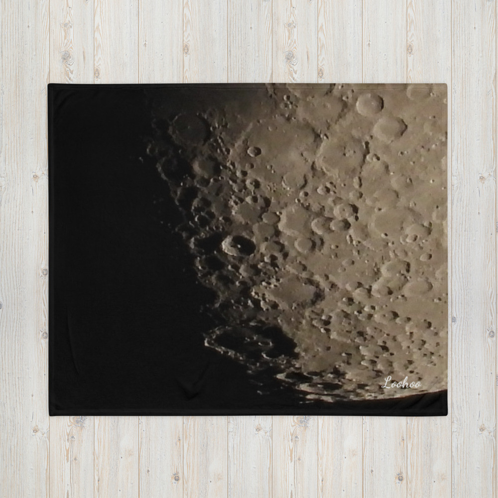Clavius Crater at the Terminator Line Cindi Loohoo Throw Blanket