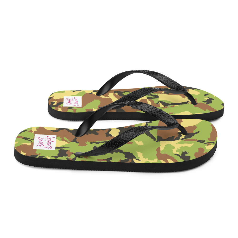 Loohoo's Shoes Camo Flip-Flops