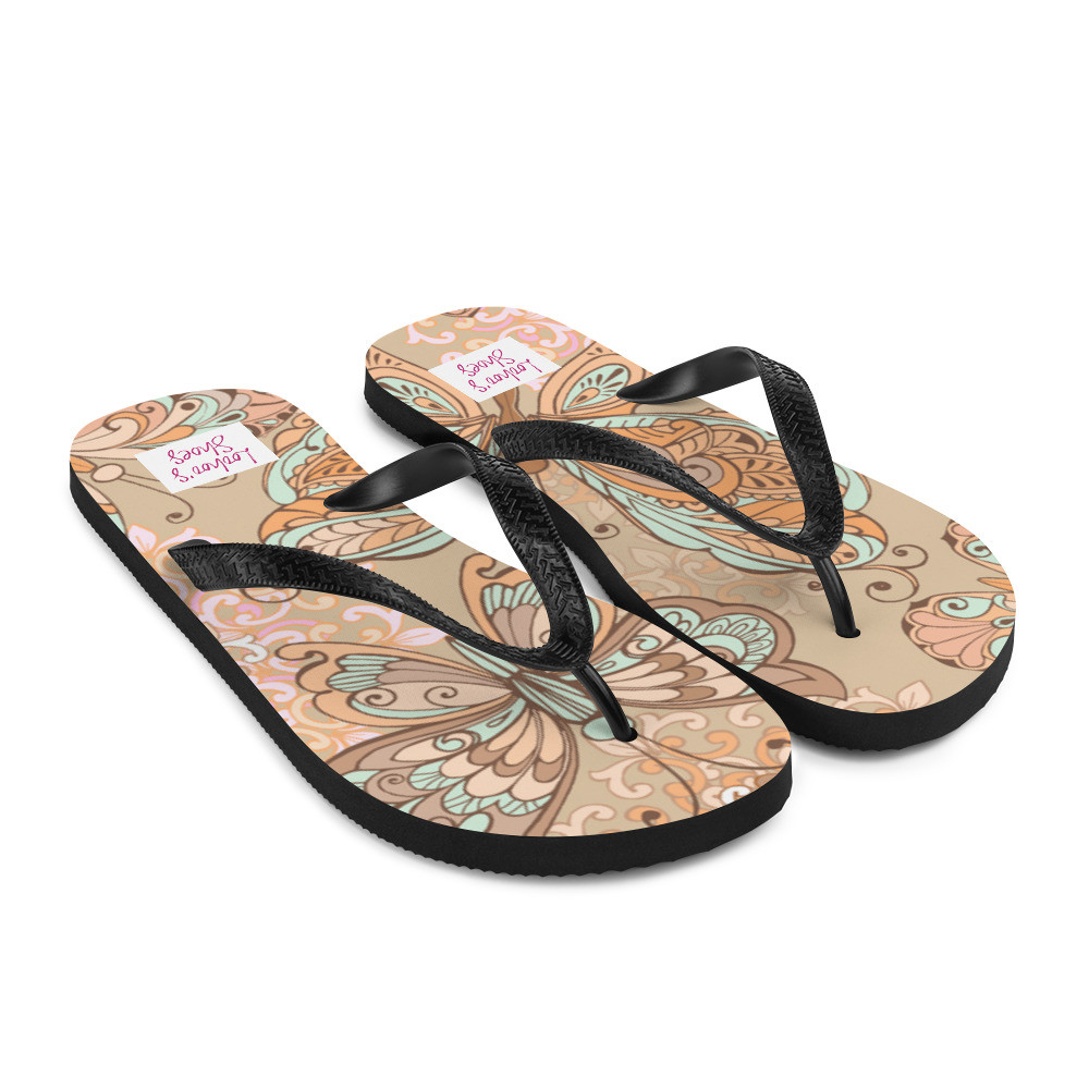 Loohoo's Shoes Butterfly Flip-Flops