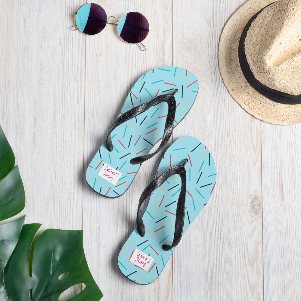 Loohoo's Shoes Baby Blue Sprinkles Flip-Flops