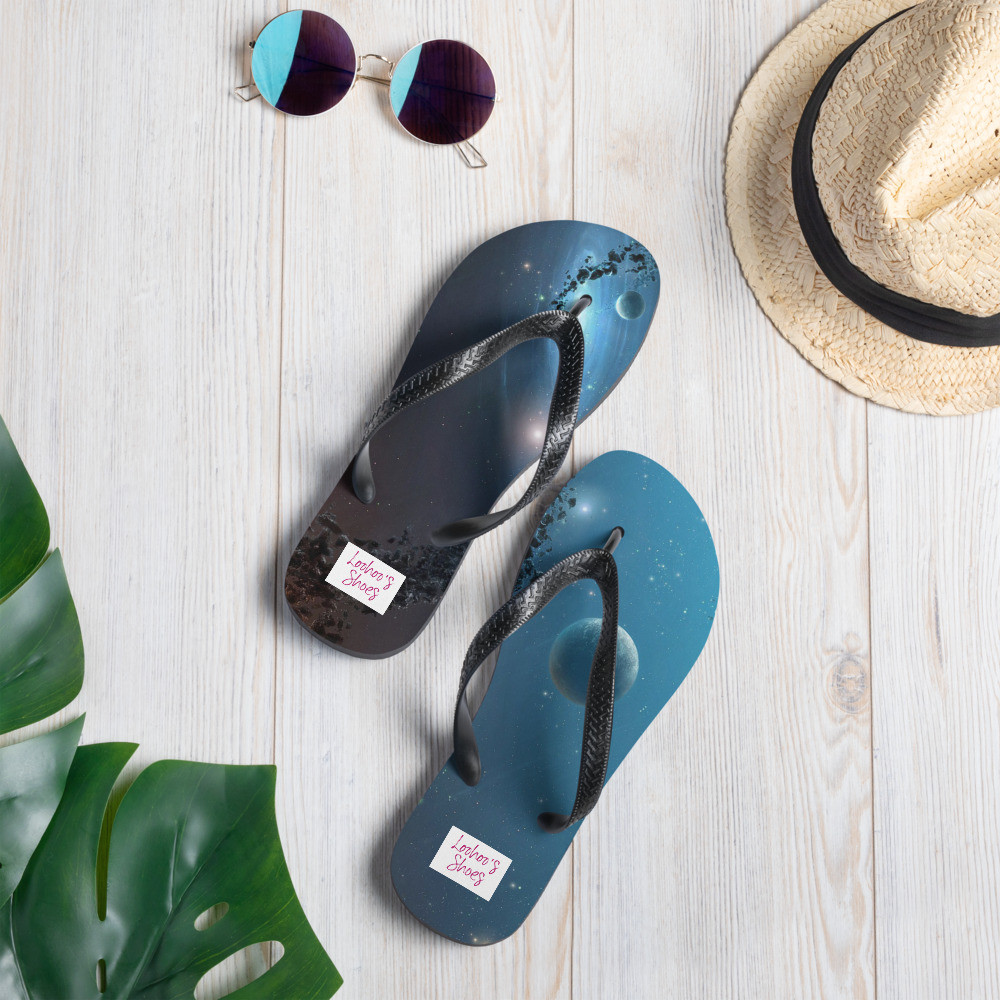 Loohoo's Shoes Inside the Space Nebula Flip-Flops