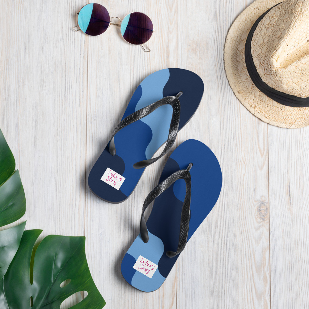 Loohoo's Shoes Blue Waves Flip-Flops