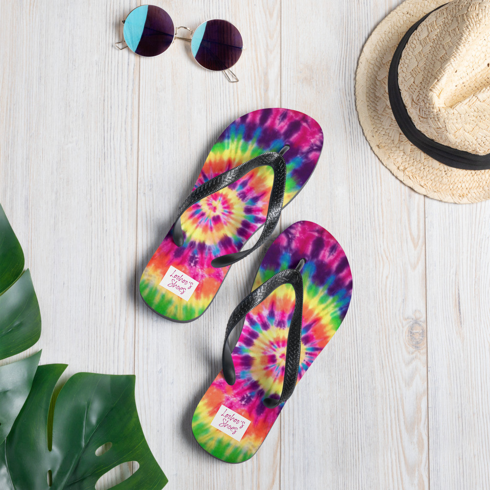 Loohoo's Shoes Tye Die Flip-Flops