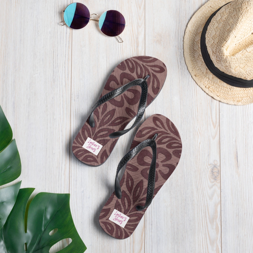 Loohoo's Shoes Retro Flower Print Flip-Flops