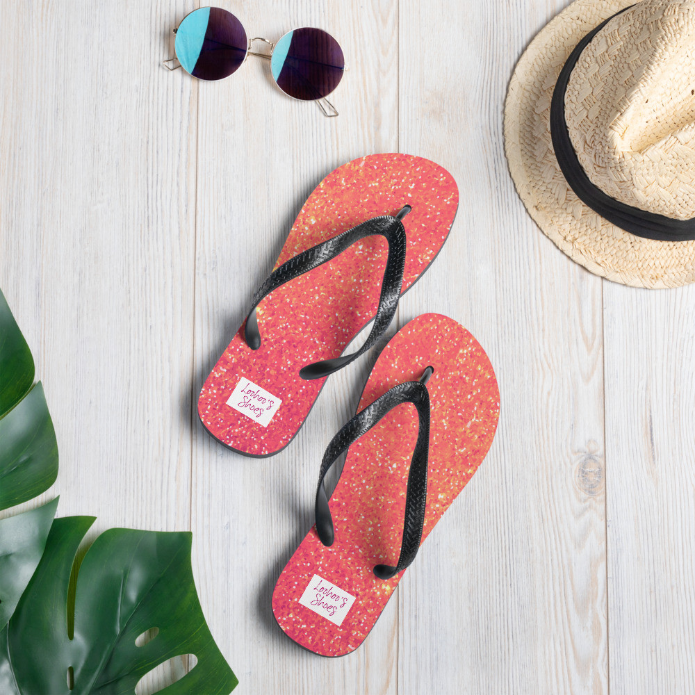 Loohoo's Shoes Pink Ombre Glitter Flip-Flops