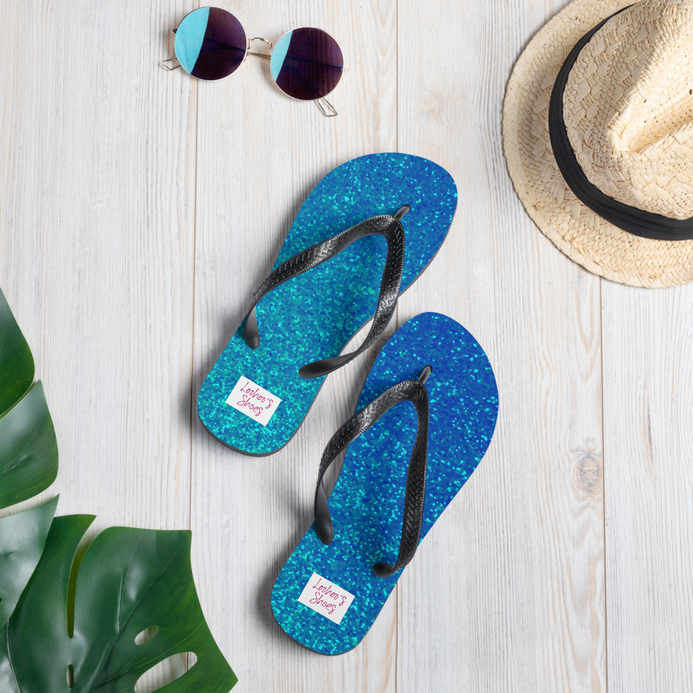 Loohoo's Shoes Blue Ombre Glitter Flip-Flops