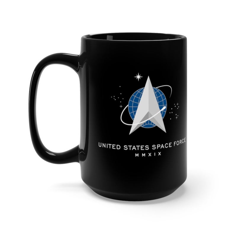 Space Force Black 15 ounce Mug