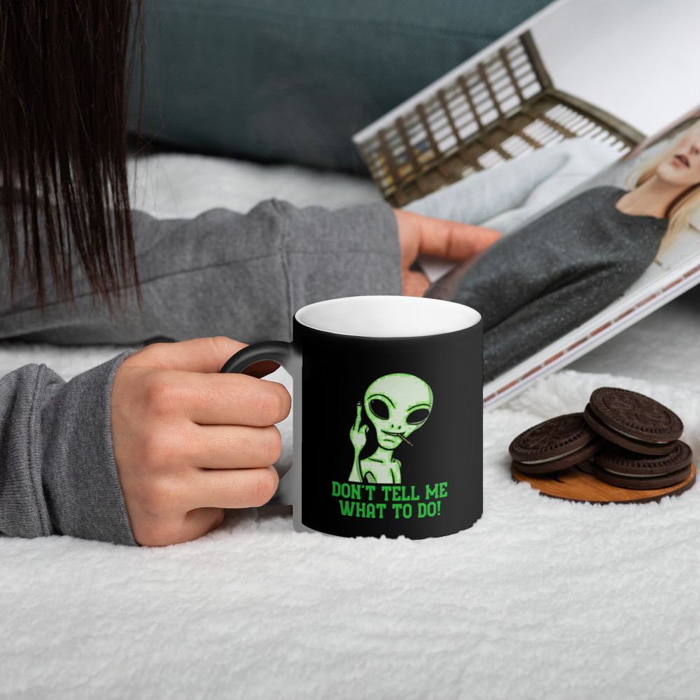 Don't Tell me what to do Matte Black Magic Mug