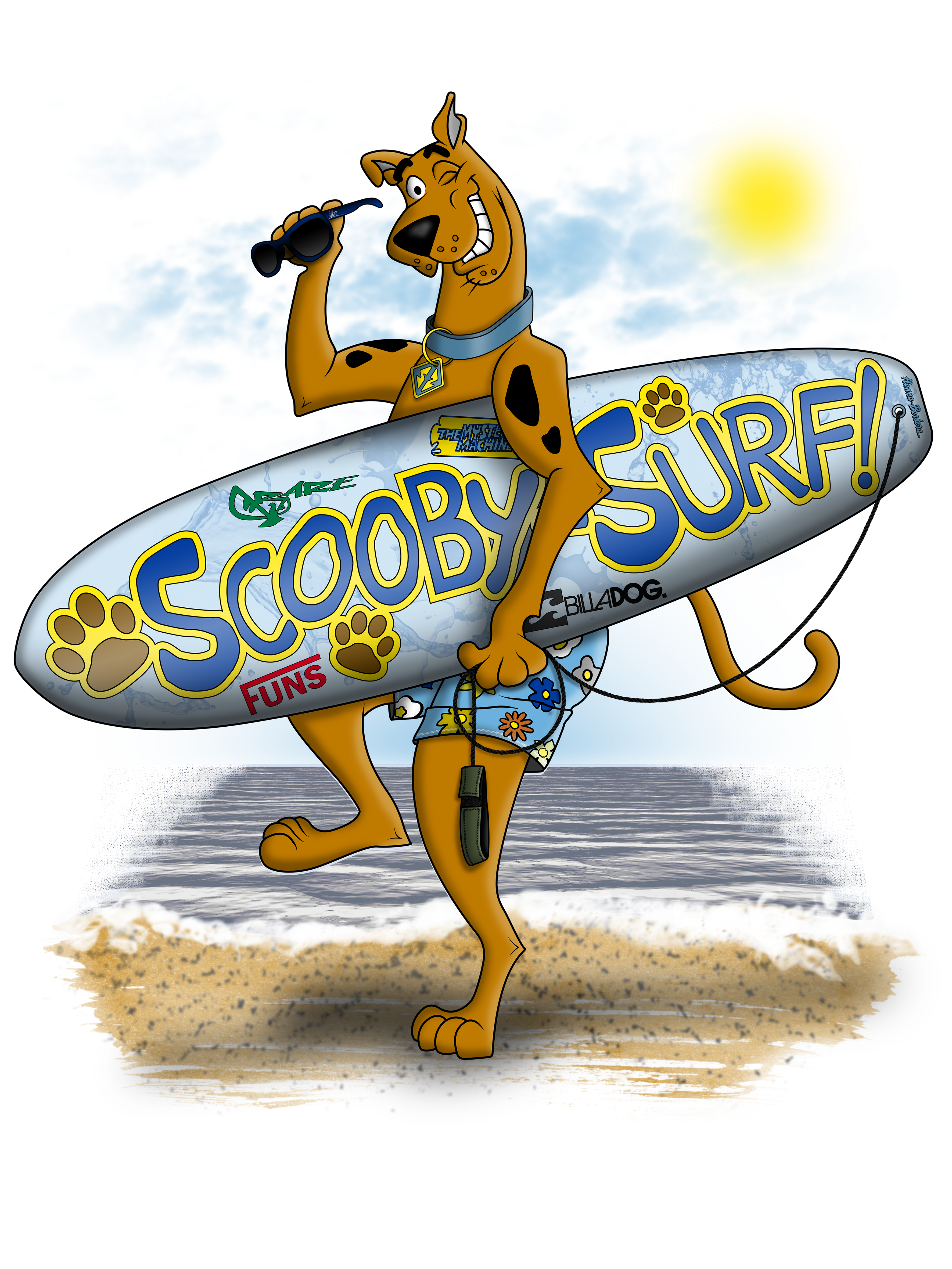 Scooby-Surf  - Short-Sleeve Unisex T-Shirt (Ref. 021)