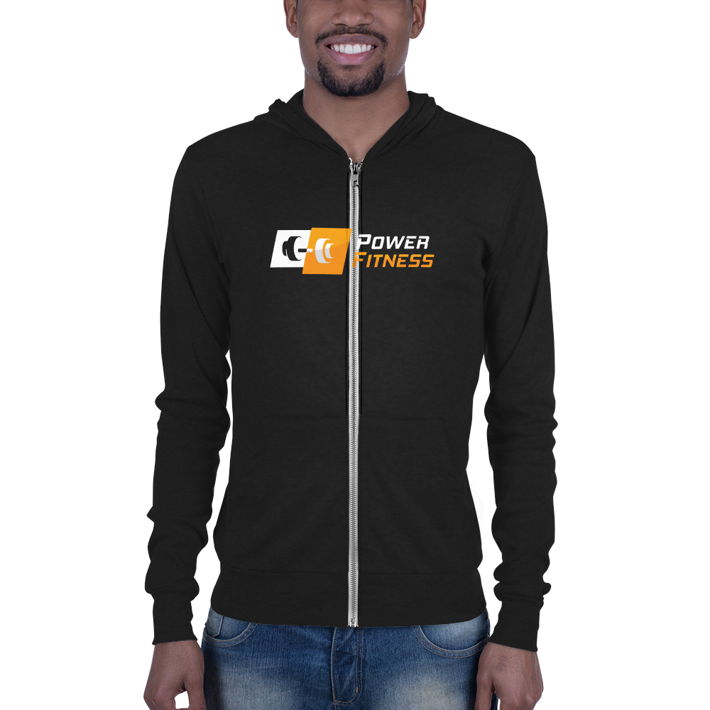 Power Fitness - Unisex Lightweight Zip Hoodie | Bella + Canvas 3939