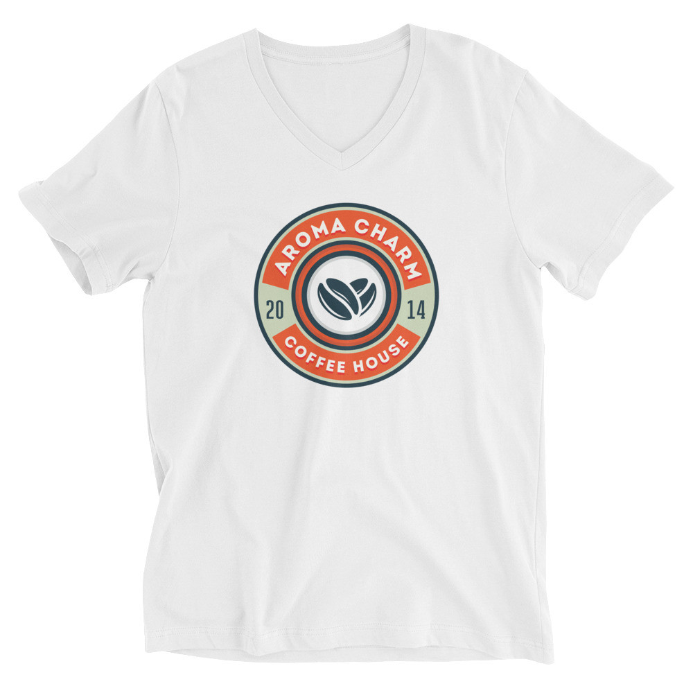  Aroma Charm Coffee House - Unisex Short Sleeve V-Neck T-Shirt