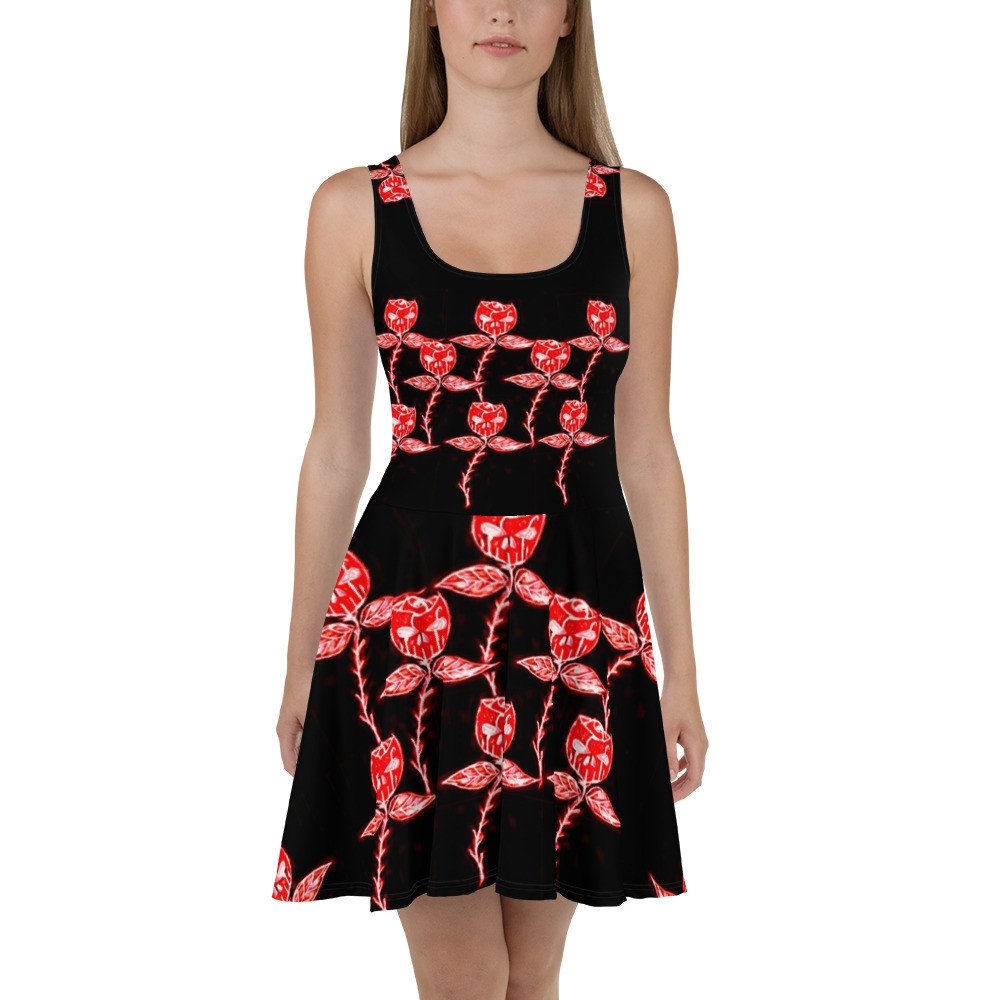 Skater Dress rose skull