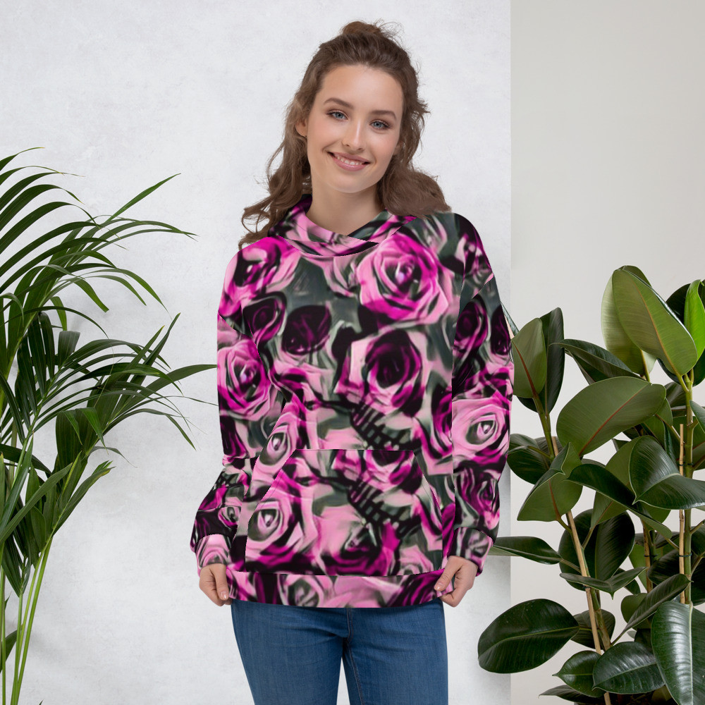 Unisex Hoodie rose skulls