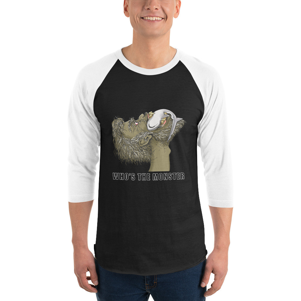 Who's The Monster - Unisex 3/4 Sleeve Raglan Shirt