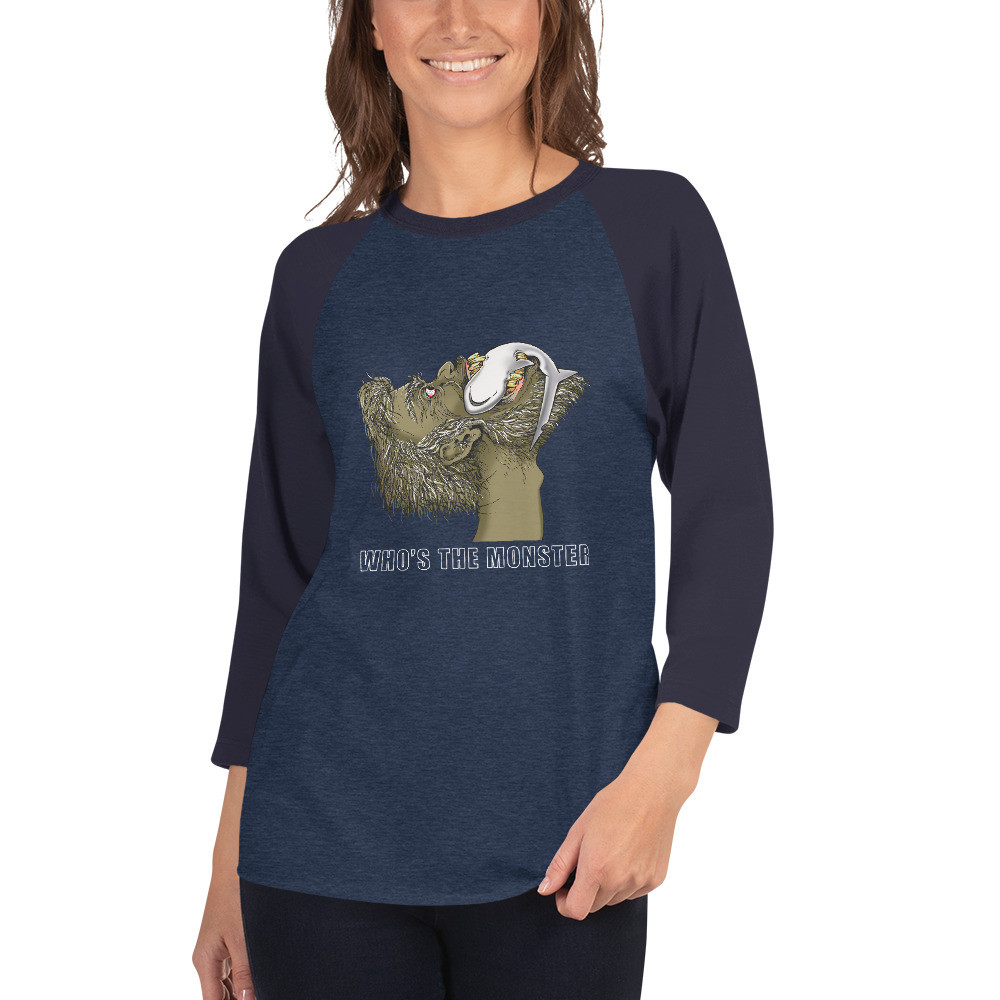 Who's The Monster - Unisex 3/4 Sleeve Raglan Shirt