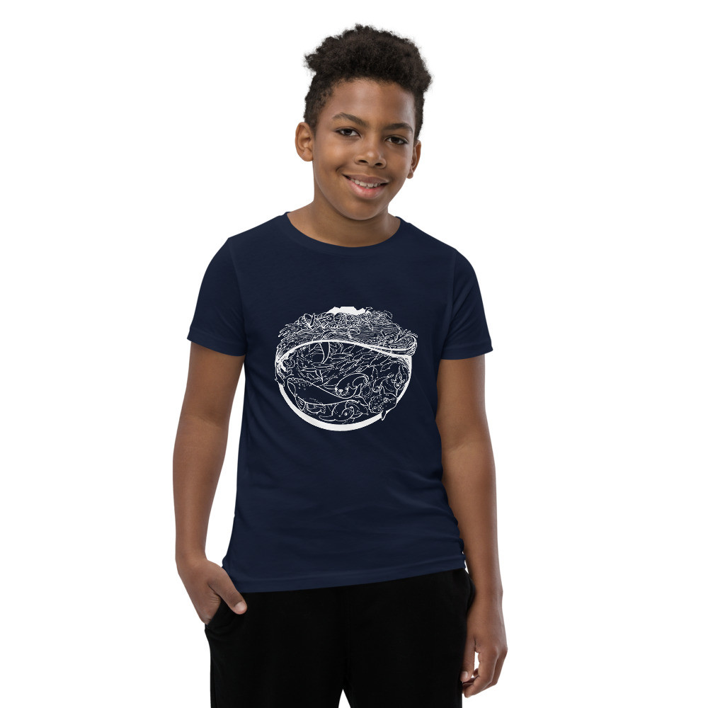 Sea Scape (White) - Youth Short Sleeve T-Shirt