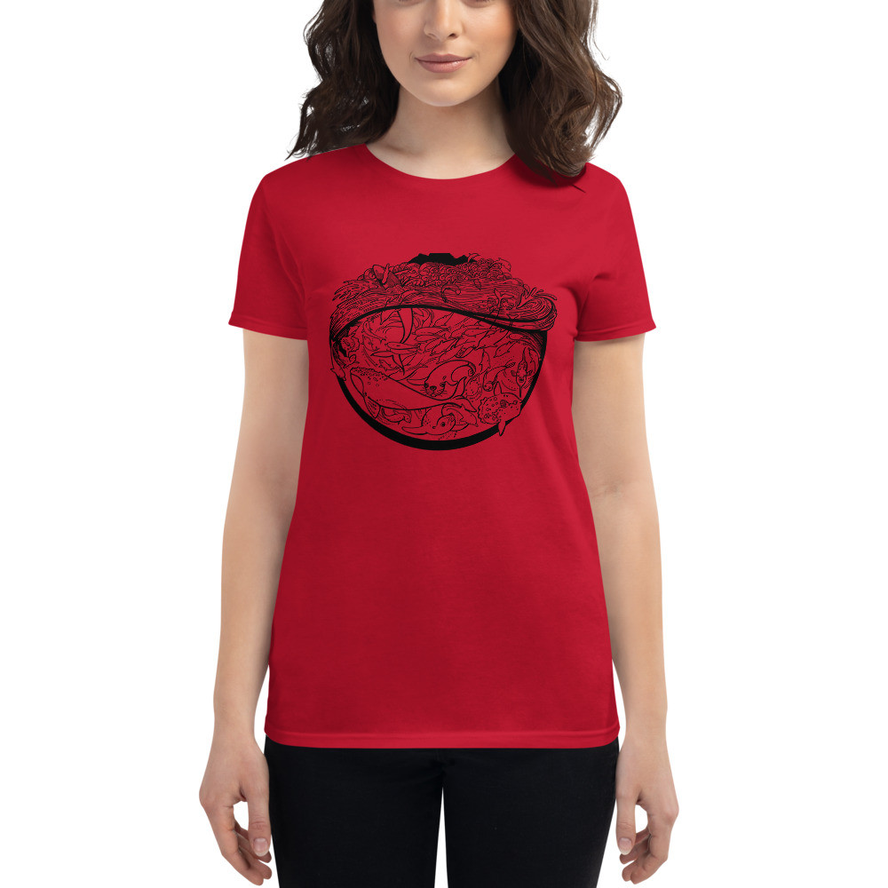 Sea Scape (Black) - Women's Fashion Fit T-shirt
