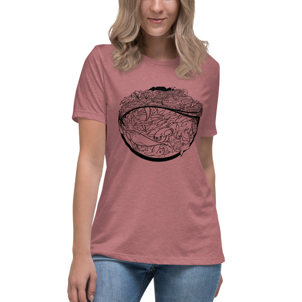Sea Scape (Black) - Women's Relaxed T-Shirt