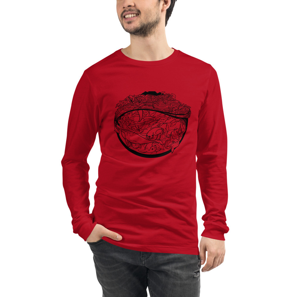 Sea Scape (Black) - Unisex Long Sleeve Tee