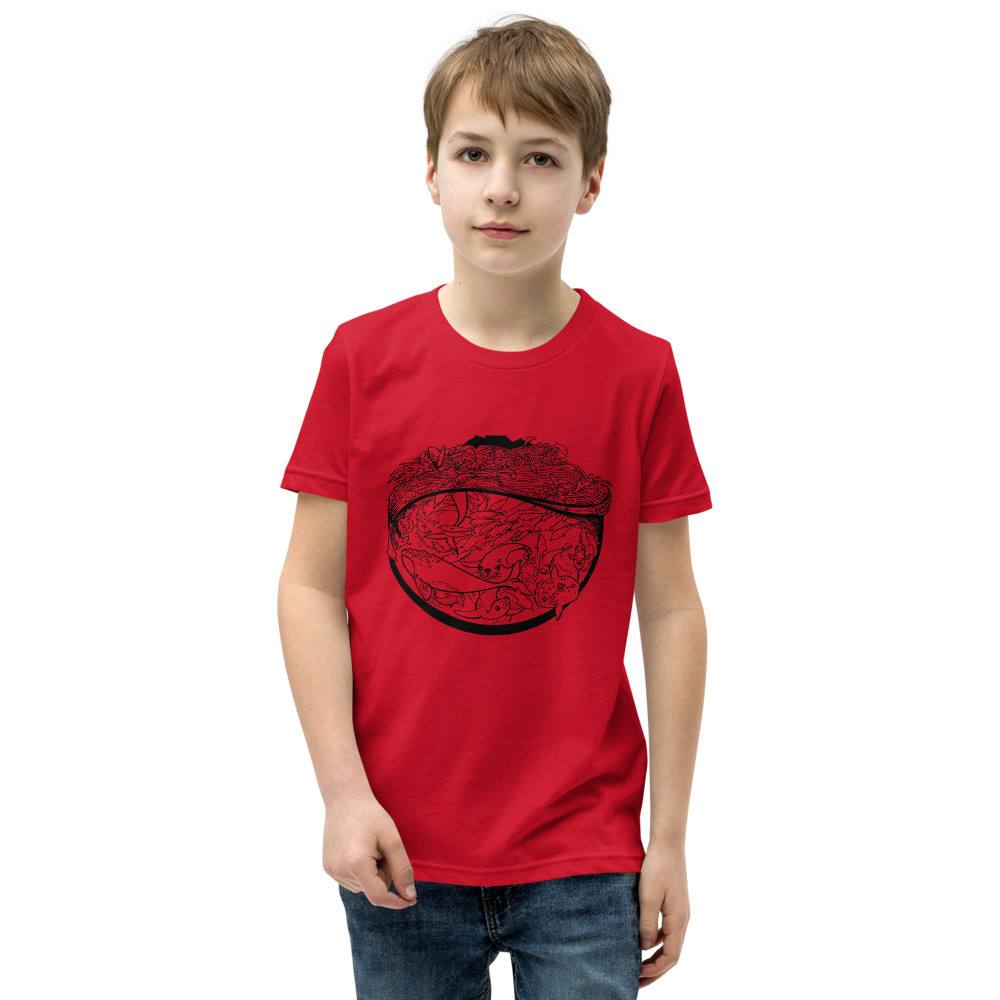 Sea Scape (Black) - Youth Short Sleeve T-Shirt