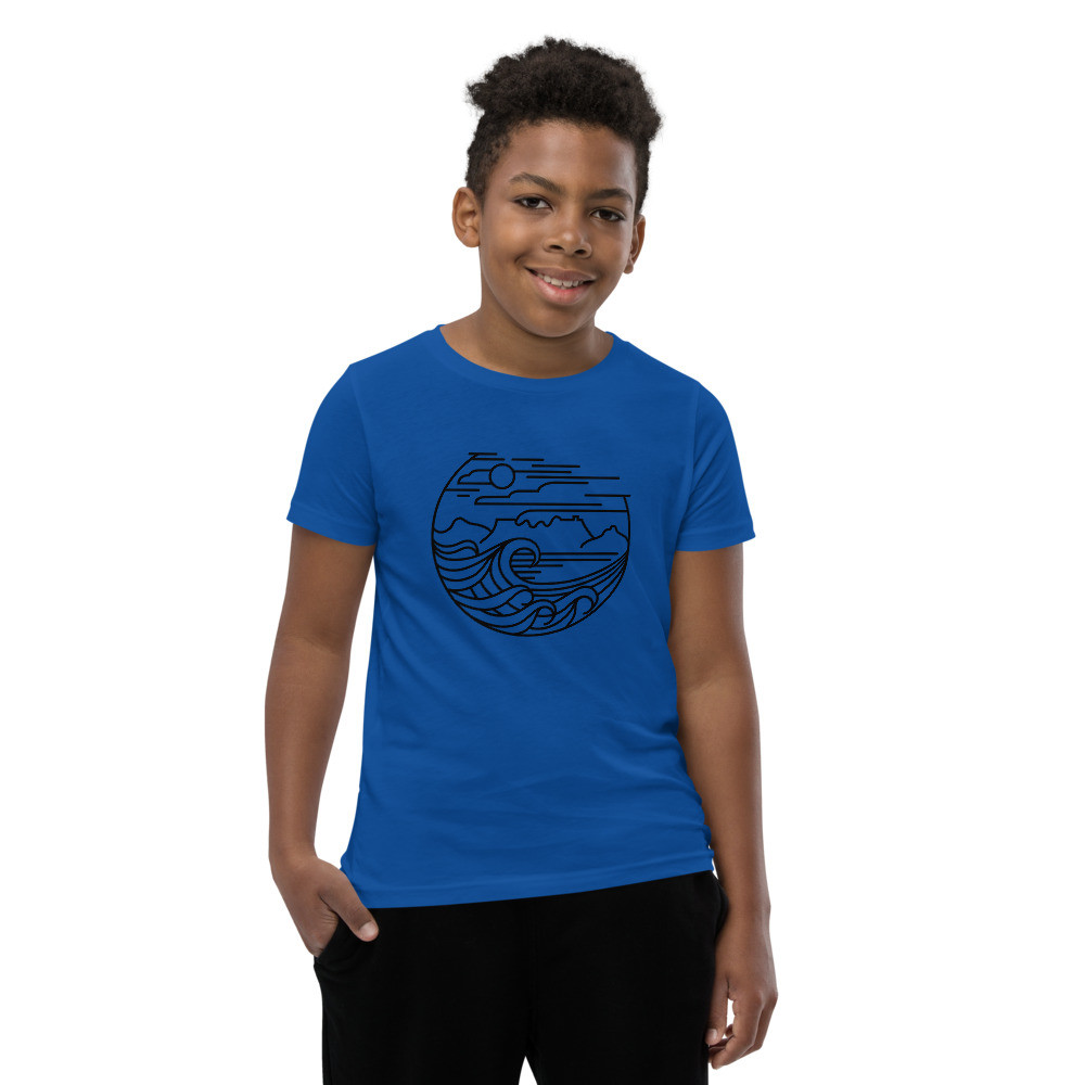 Cape Town (Black) - Youth Short Sleeve T-Shirt