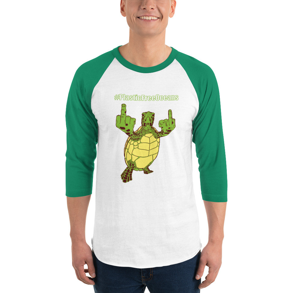 PlasticFreeOceans - Unisex 3/4 Sleeve Raglan Shirt