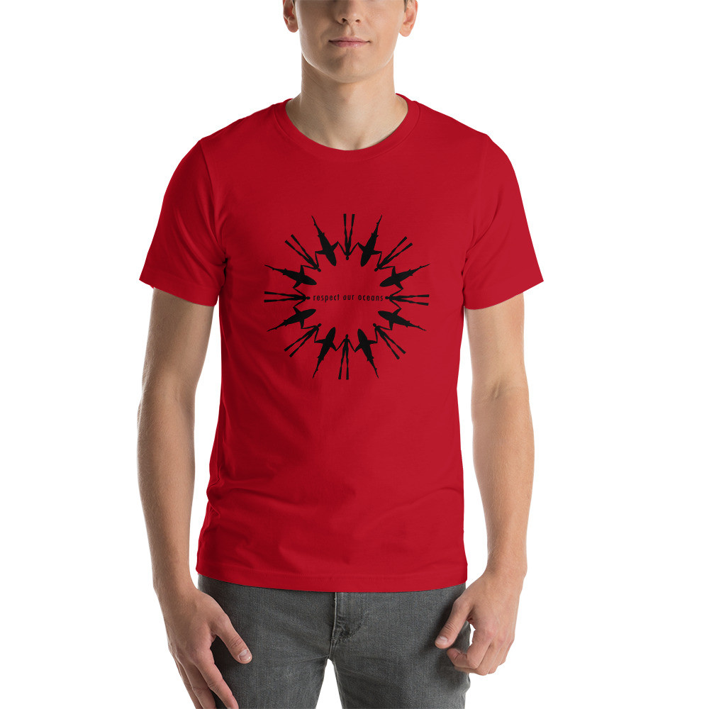 Respect Our Oceans Shark (Black) - Short-Sleeve Unisex T-Shirt